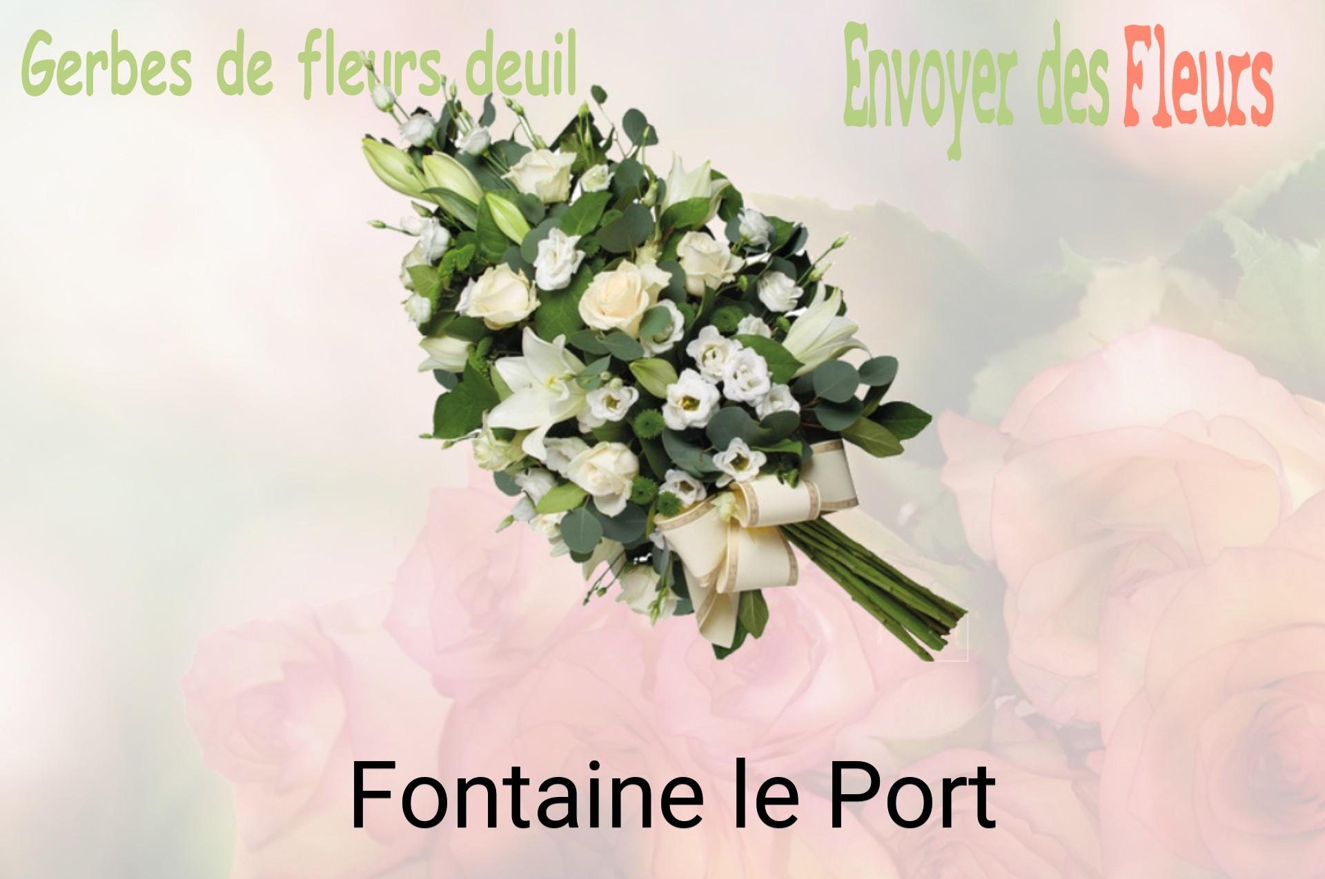 Gerbe de fleurs de deuil livrée à Fontaine-le-Port